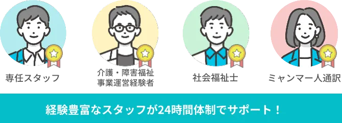 経験豊富なスタッフが24時間体制でサポート！